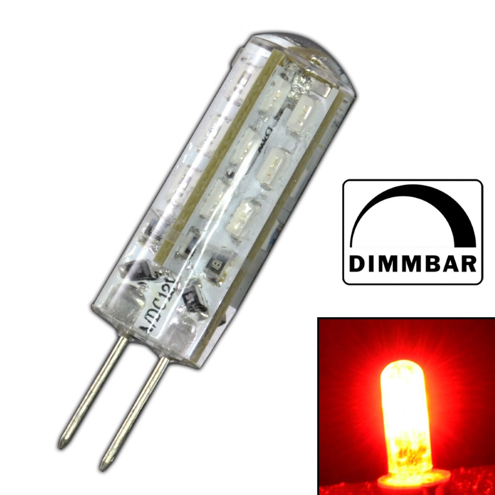 G4 LED 1 5 Watt ROT ROTLICHT DIMMBAR 12V DC Dimmer Lampe