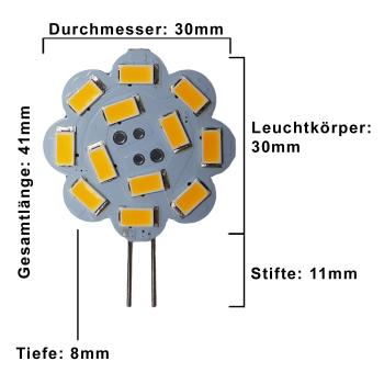 G4 LED 1,8W dimmbar 10-30V AC/DC rund