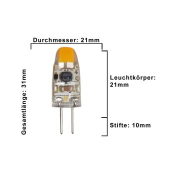 G4 LED 1,1W dimmbar 10-​30V AC/DC