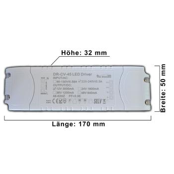 Dimmbarer LED Trafo 1-45 Watt 12V DC