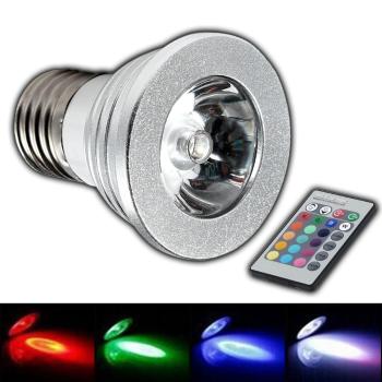 E27 LED 4W RGB + Fernbedienung Farbwechsel Lampe 4 Watt - 16 Farben + Effekte