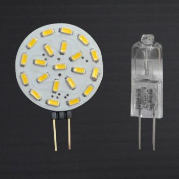 G4 LED Leuchtmittel 1,4 Watt dimmbar 12V AC/DC 21 SMDs warmweiß 120°