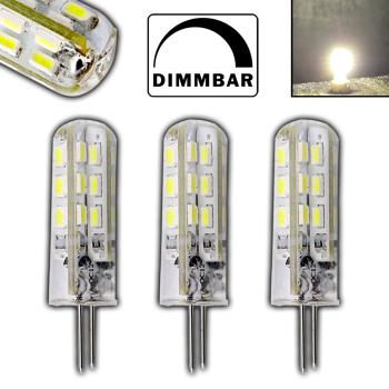 G4 LED Leuchtmittel 1,5W mit 24 SMDs 12V DC - Tageslichtweiß DIMMBAR