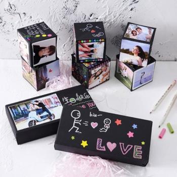 Geschenkbox Bastelbox Fotobox DIY Explosionsbox Geburtstag Jubiläum 10,5x12cm