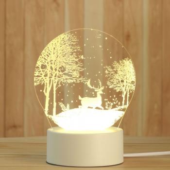 3D Fußball Tischlampe Acryl 4er Set - Elch, Weihnachtsbaum, Ball, Herzen / Liebe