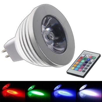 MR16 LED 12V AC/DC 4W RGB + Fernbedienung Farbwechsel Lampe 4 Watt + Effekte