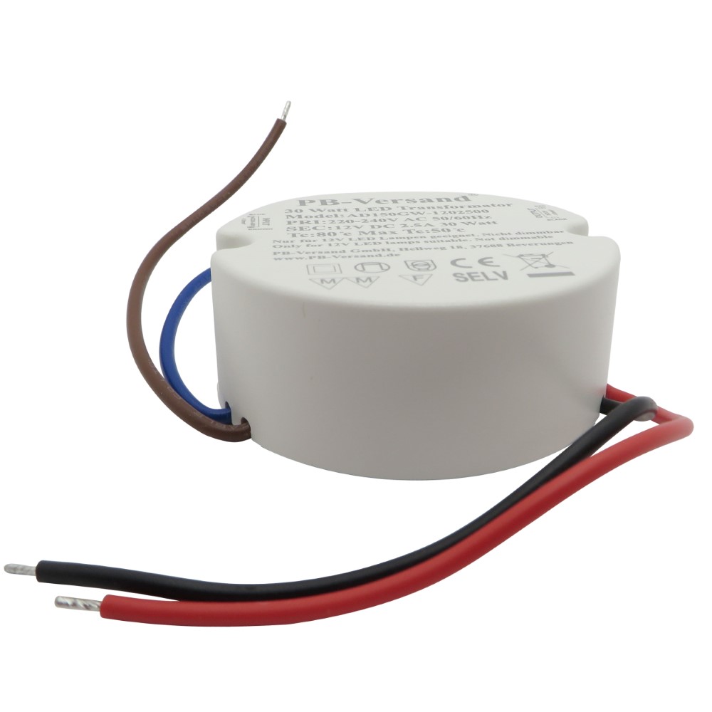 5x Transformator LED Driver Netzteil Trafo mit Anschlusskabel 1-3W 300mA Neu