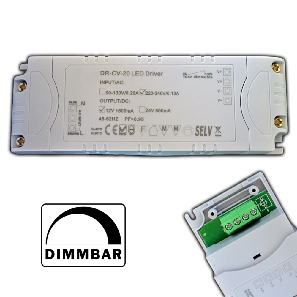 PB-Versand GmbH - Dimmbarer LED Trafo 1-20 Watt 12V DC