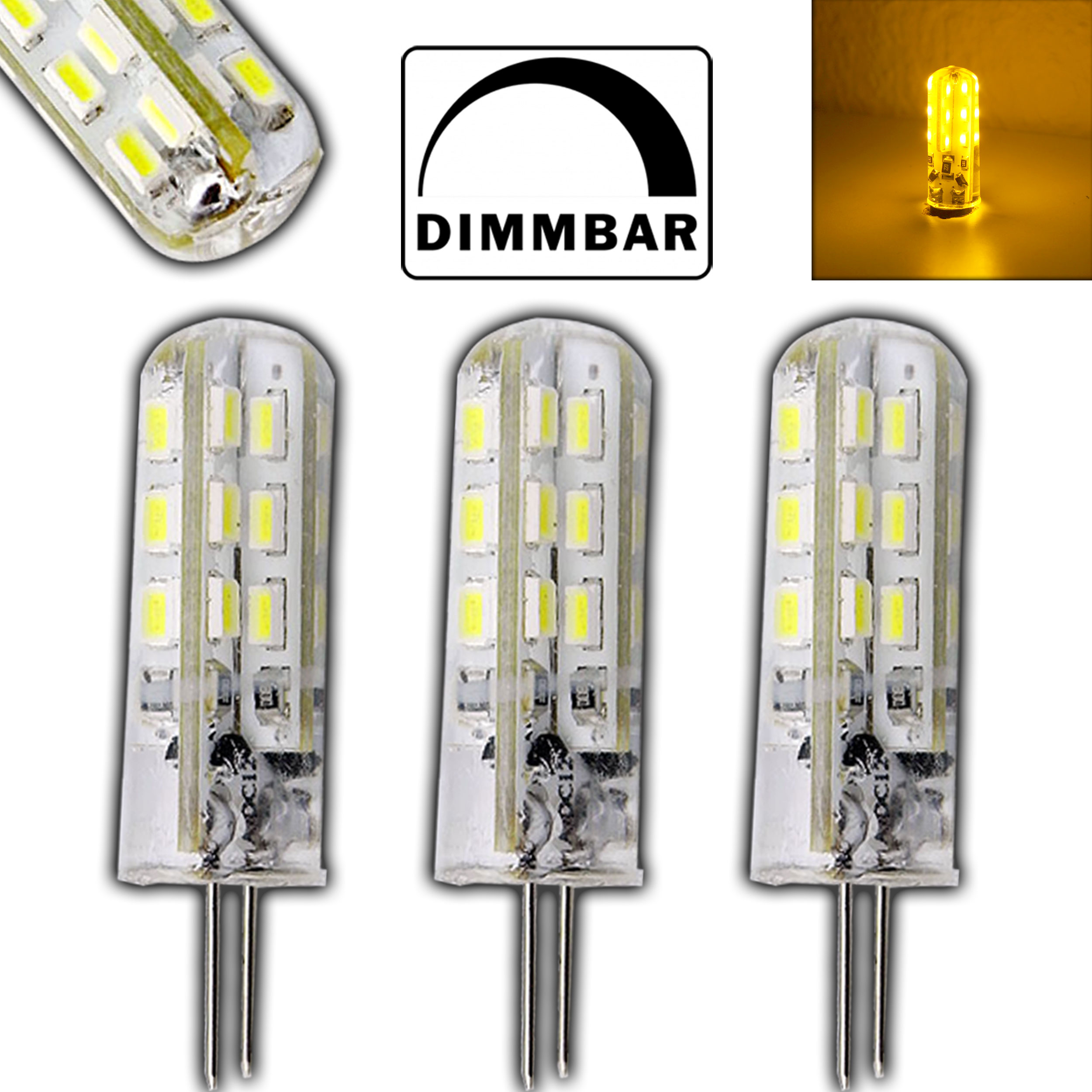 PB-Versand GmbH - G4 1,5W LED gelb 12V DC dimmbar / gelbes Licht