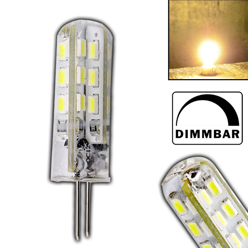 G4 LED 1,5 Watt Lampe DIMMBAR warmweiß 12V DC 24 SMD Dimmer Glühbirne Silicia 
