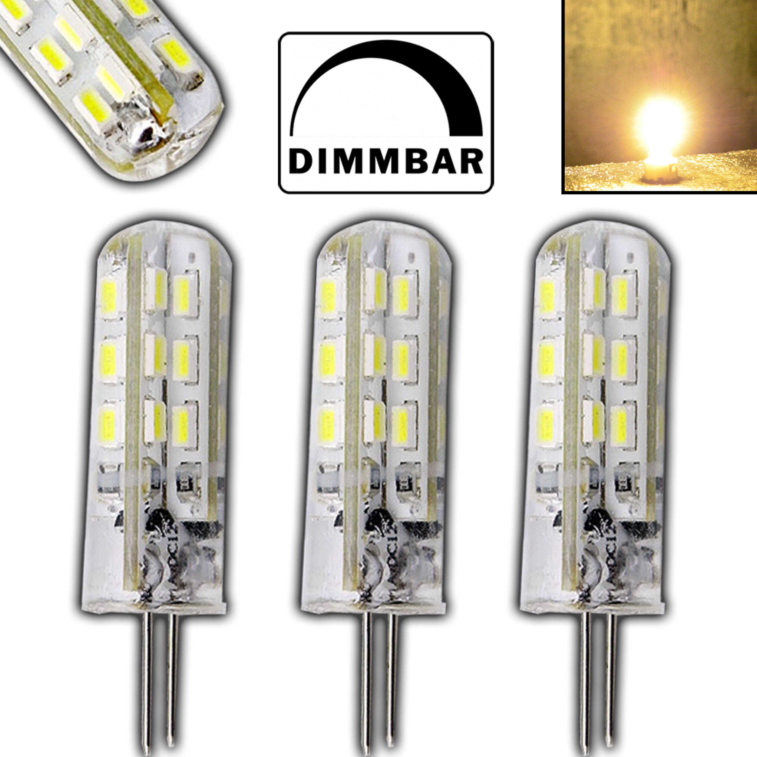 PB-Versand GmbH - G4 LED 1,5 Watt Lampe dimmbar warmweiß 12V DC
