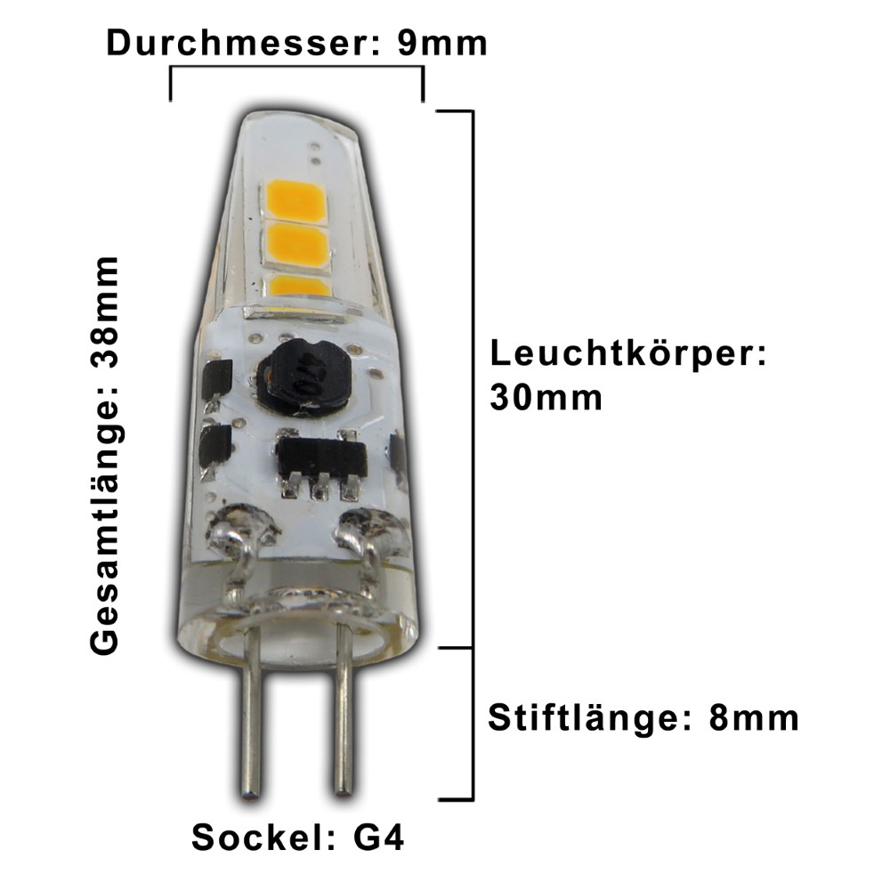 Hikeren LED-Leuchtmittel 5er-Pack G4LED Lampen,2W G4 LED Birnen  12V,Warmweiß 3000K, 240 LM, Warmweiß