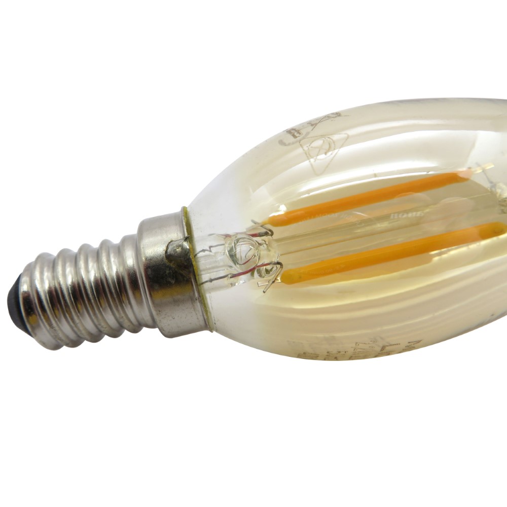 LED Glühbirne Kerzenform E14 Gold