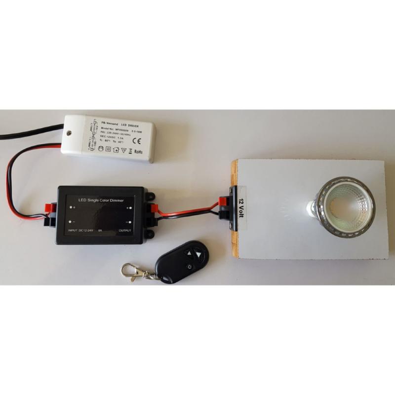 LED Funk-Dimmer 12V 4A mit Fernbedienung LED Dimmer stufenlos f. dimmabre LED