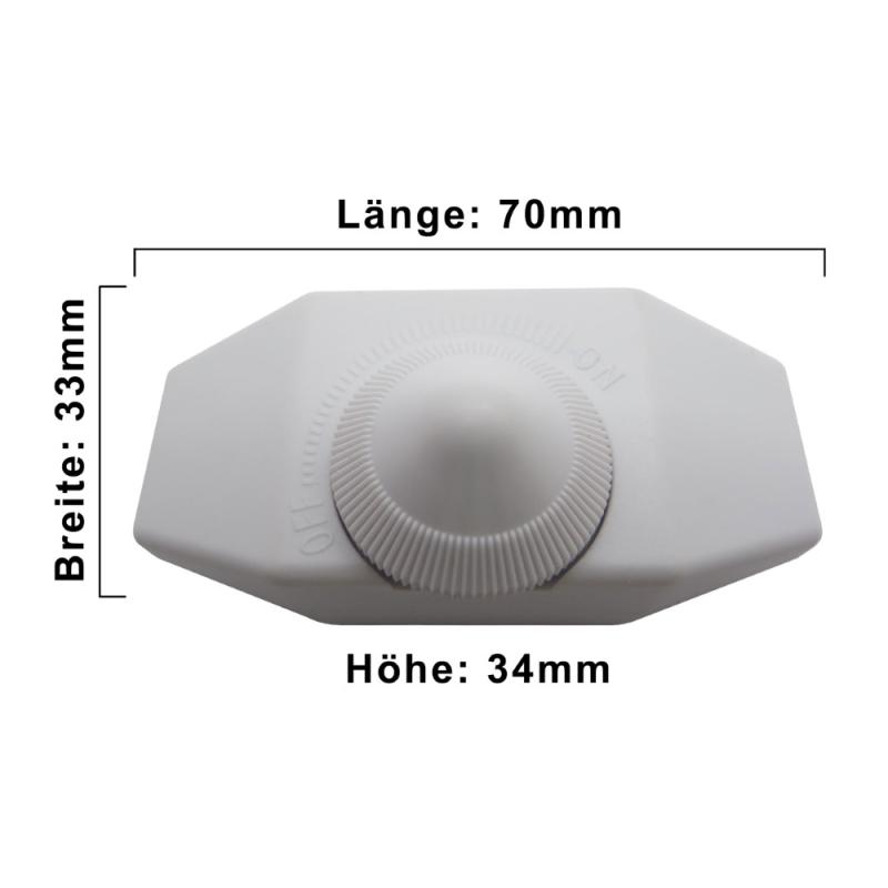 Schnurdimmer Dreh-Dimmer für LED Leuchtmittel 1-60W Drehdimmer Stecker Buchse weiß