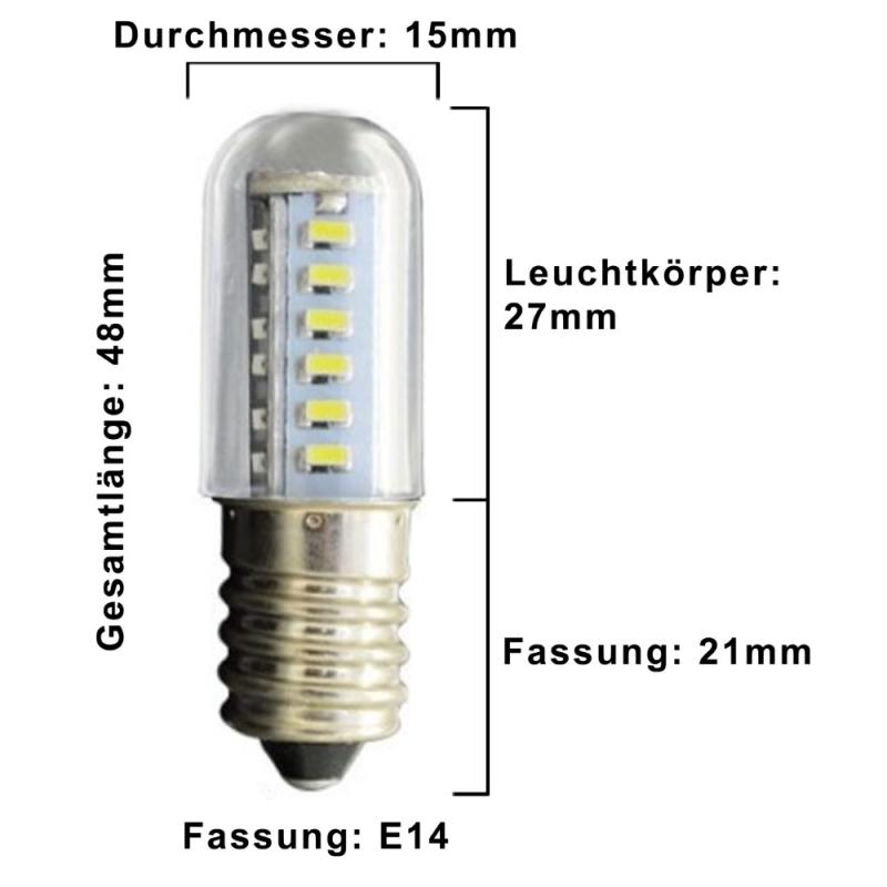 E14 mini LED 3W warmweiß 2800K Kühlschrank Birne