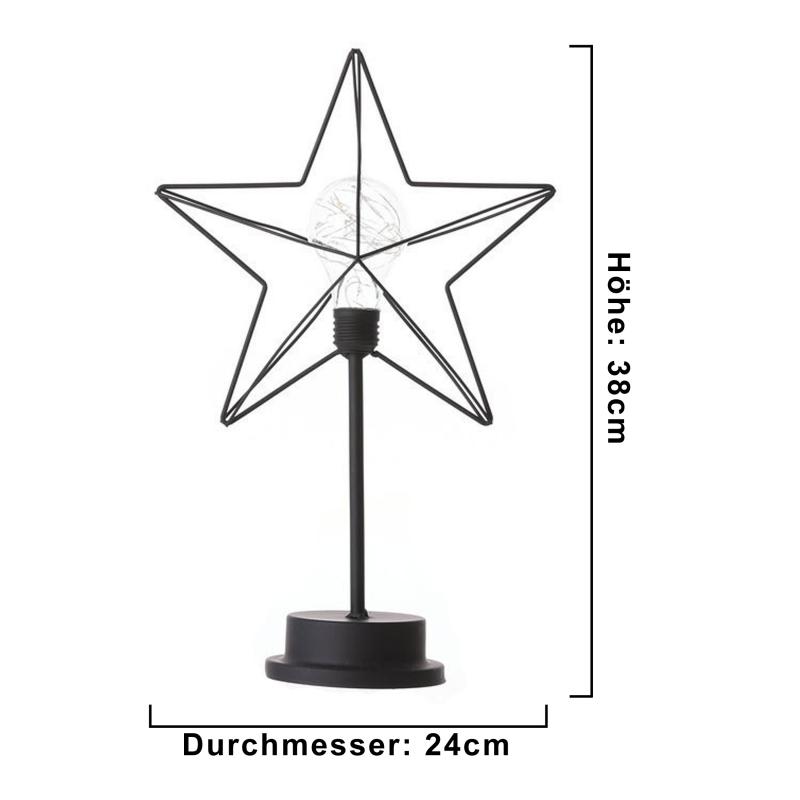 Stern LED Tischlampe 38x24cm Retro Design Nachtlampe Tischleuchte LED-Stern