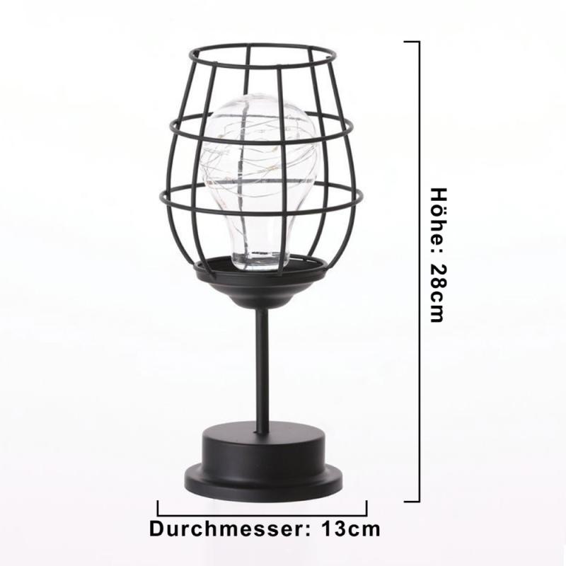 Weinglas LED Tischlampe Retro Design Nachtlampe 28x13cm LED-Weinglas Geschenk