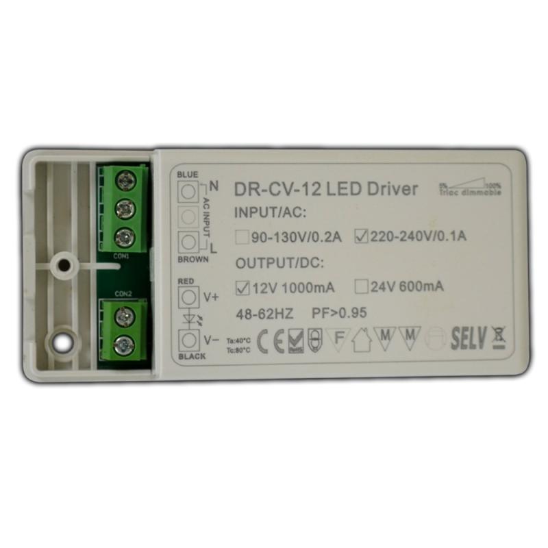 Dimmbarer LED mini Trafo 1-12 Watt 12V DC