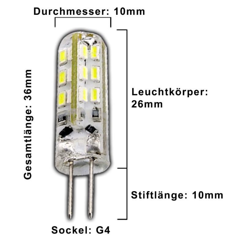 LED SMD Leuchtmittel 1,5Watt 12V G4 warmweiß