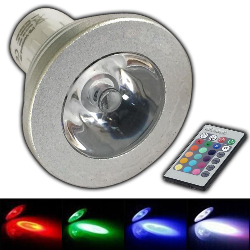 GU10 RGB LED 4W + Fernbedienung Farbwechsel Lampe 4 Watt - 16 Farben + Effekte