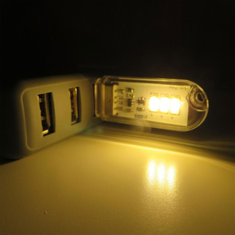 2X Mini USB-Stick Licht / Leuchte 3 LED Lampe Taschenlampe USB